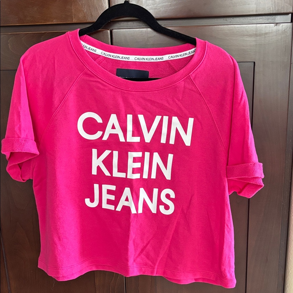 Calvin Klein Hot Pink short sleeve sweatshirt
